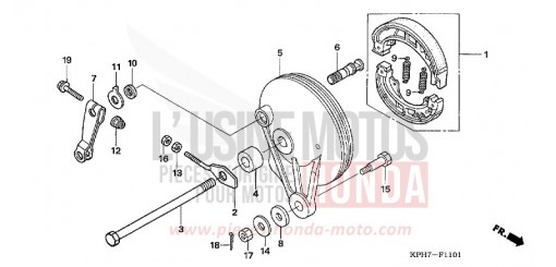 BREMSPLATTE, HINTEN (ANF1256/7/T6) ANF125T6 de 2006
